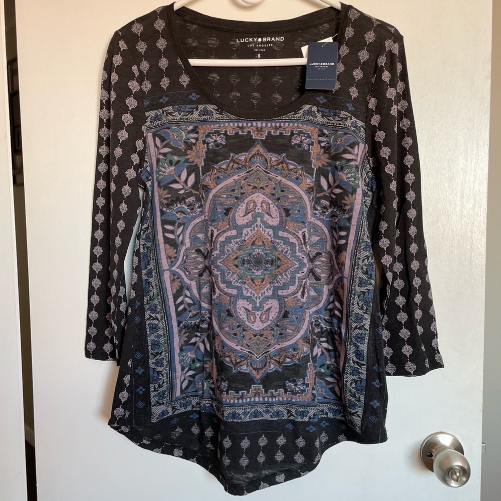 Lucky Brand Scoop Neck Lightweight Top - Size S - Picture 1 of 10